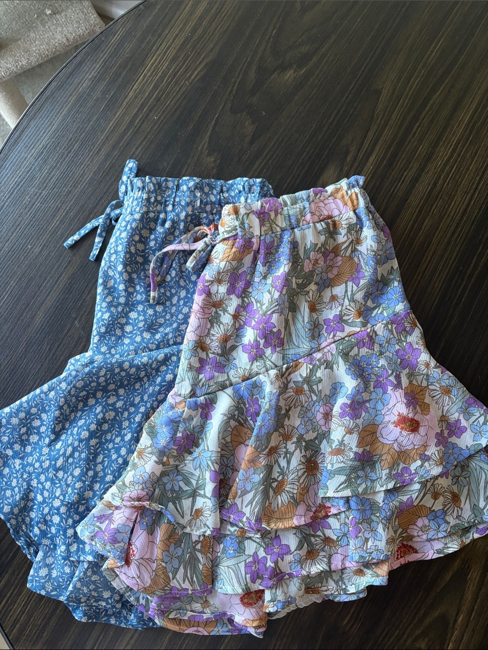 Floral Tiered Ruffle Skirt- Lavender Multi